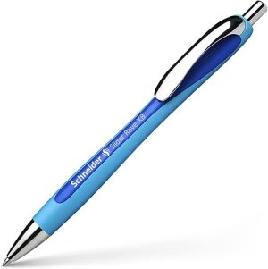 Schneider Slider Rave XB (Extra Broad) Ballpoint Pen, Refillable + Retractable, 1.4 mm, Light Blue Barrel, Blue Ink, Blister Pack of 1 Pen (73253)