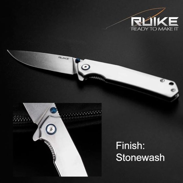 Ruike Pocket Knife for men Tactical Folding Knives Small Frame Lock 14C28N Stainless Cool Steel Camping Knives with Pocket Clip Hiking Work EDC Gear Tool P801-SF