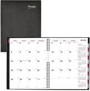 Brownline 2024 CoilPro Monthly Planner, 14 Months, December 2023 to January 2025, Twin-Wire Binding, 11" x 8.5", Black (CB1262C.BLK-24)