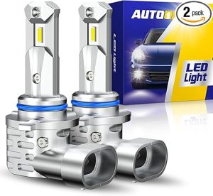 AUTOONE HB3/9005 Bulbs or 9005 Fog Light, 600% Brighter 9005 Powersport Bulbs, 6000K White, Plug and Play, Pack of 2
