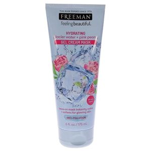 FREEMAN Glacier Water and Pink Peony Hydrating Anti Pollution Gel Cream Mask, 6 Oz (Pack of 1)