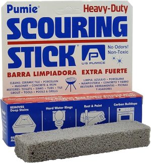 PUMIE Pumice Scouring Stick, Extra Strong Heavy Duty Pumice Cleaning Stone for Tough Bathroom, Kitchen Stains, Grill, Scouring Stick for Cleaning Pool, Rust, Toilet Rings & Hard Water Rings -Pack of 1